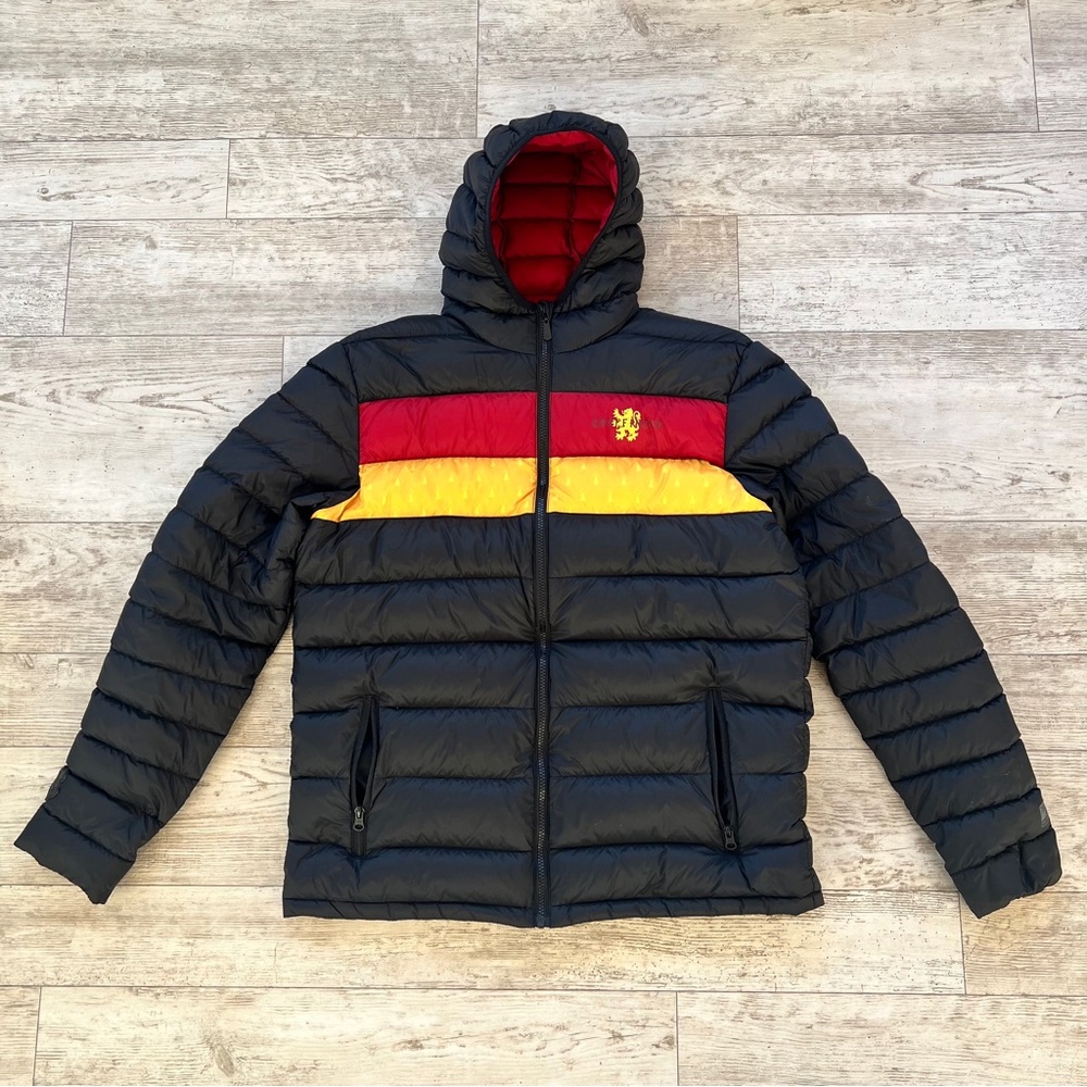 Harry Potter Hooded Down
Jacket Mens L Black Full Zip
700 Fill Puffer Coat